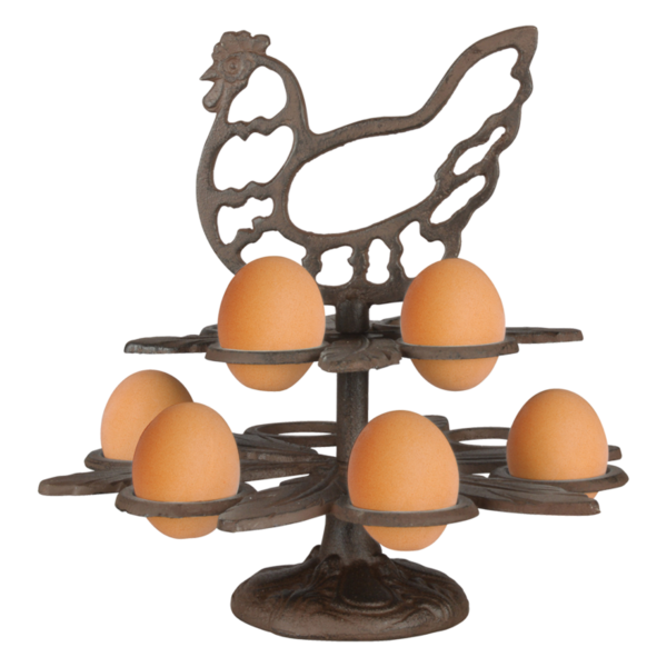 Gietijzeren eierrek kip geschikt voor 10 eieren