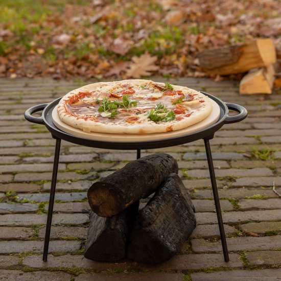 Esschert Design - Pizza bakplaat van gietijzer - Heat - Staal - Zwart